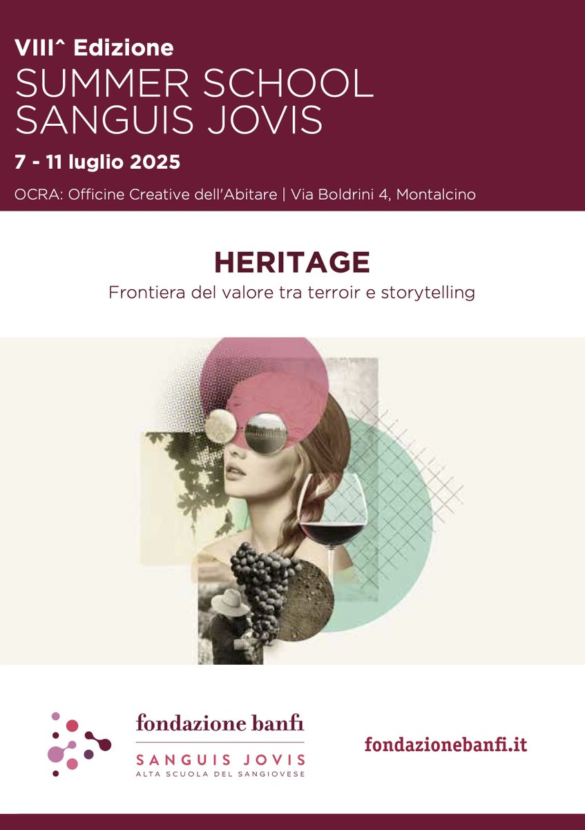 🎓 Last days to apply! Sanguis Jovis Summer School returns July 7–11 in Montalcino. Deadline: June 16 → fondazionebanfi.it/it/sanguis-jov…