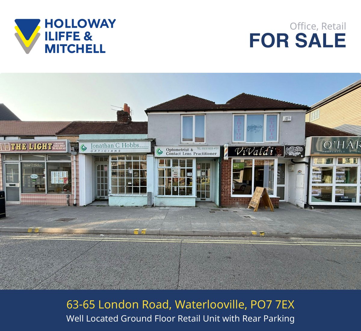 hi-m.co.uk (@solentsurveyors) on Twitter photo FOR SALE Prominent location along London Road, Waterlooville situated just outside the pedestrianised precinct area. Ground floor retail with consulting rooms over 1,260 sq.ft. and rear parking. The property is on the market at an asking price of £175,000. tom@hi-m.co.uk FOR SALE Prominent location along London Road, Waterlooville situated just outside the pedestrianised precinct area. Ground floor retail with consulting rooms over 1,260 sq.ft. and rear parking. The property is on the market at an asking price of £175,000. tom@hi-m.co.uk