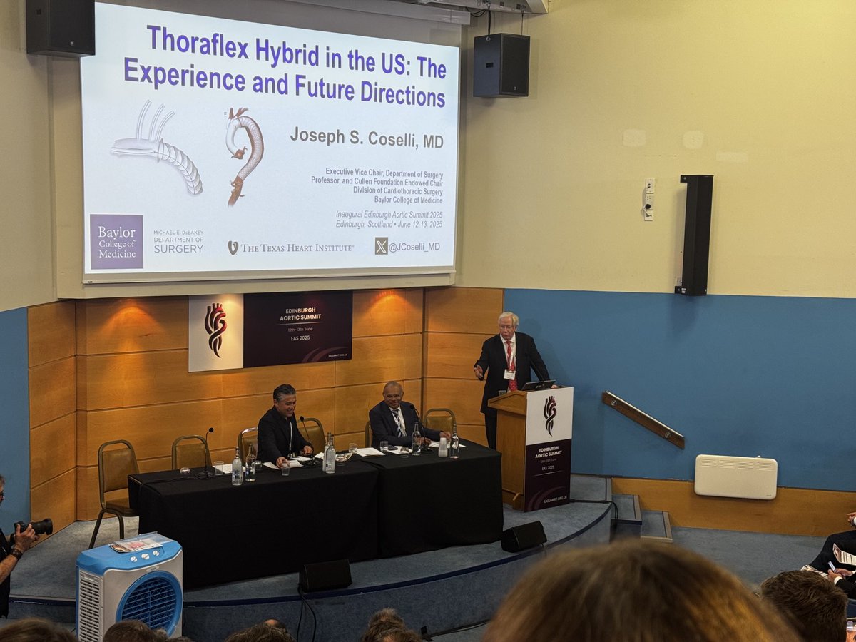 Dr Coselli presenting ⁦<a href="/JCoselli_MD/">Joseph Coselli, MD</a>⁩ ⁦<a href="/EdiAorticSummit/">Edinburgh Aortic Summit</a>⁩ #aortaed