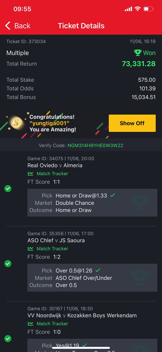 <a href="/Theopulenceman/">Opulence!</a> Thanks 🙏 boss,100 odds won
Wish I staked higher 😂