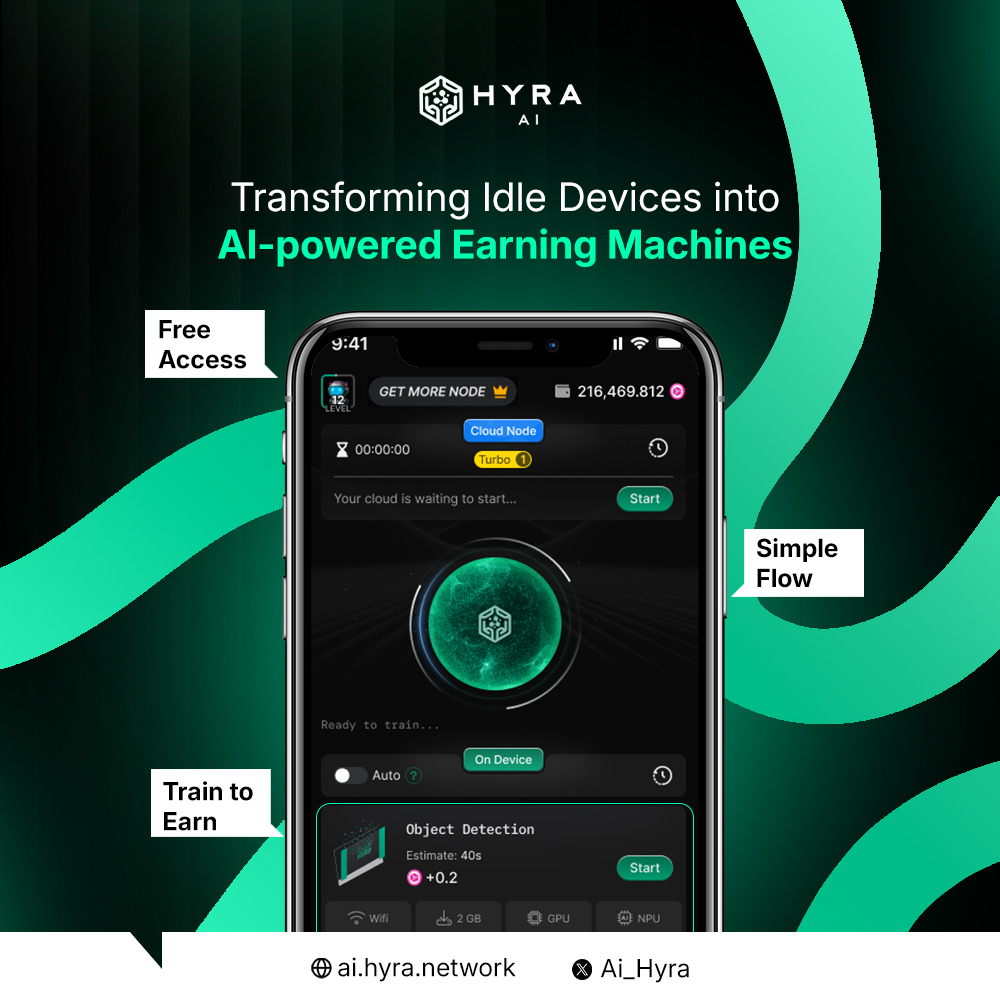 AI_Hyra's tweet photo. How Hyra AI Is Transforming Your Phone Into an AI-Powered Earning Machine ⚡📱

Let’s break down how Train-to-Earn works &amp; why it matters👇 https://t.co/Ls4UsRBqC1