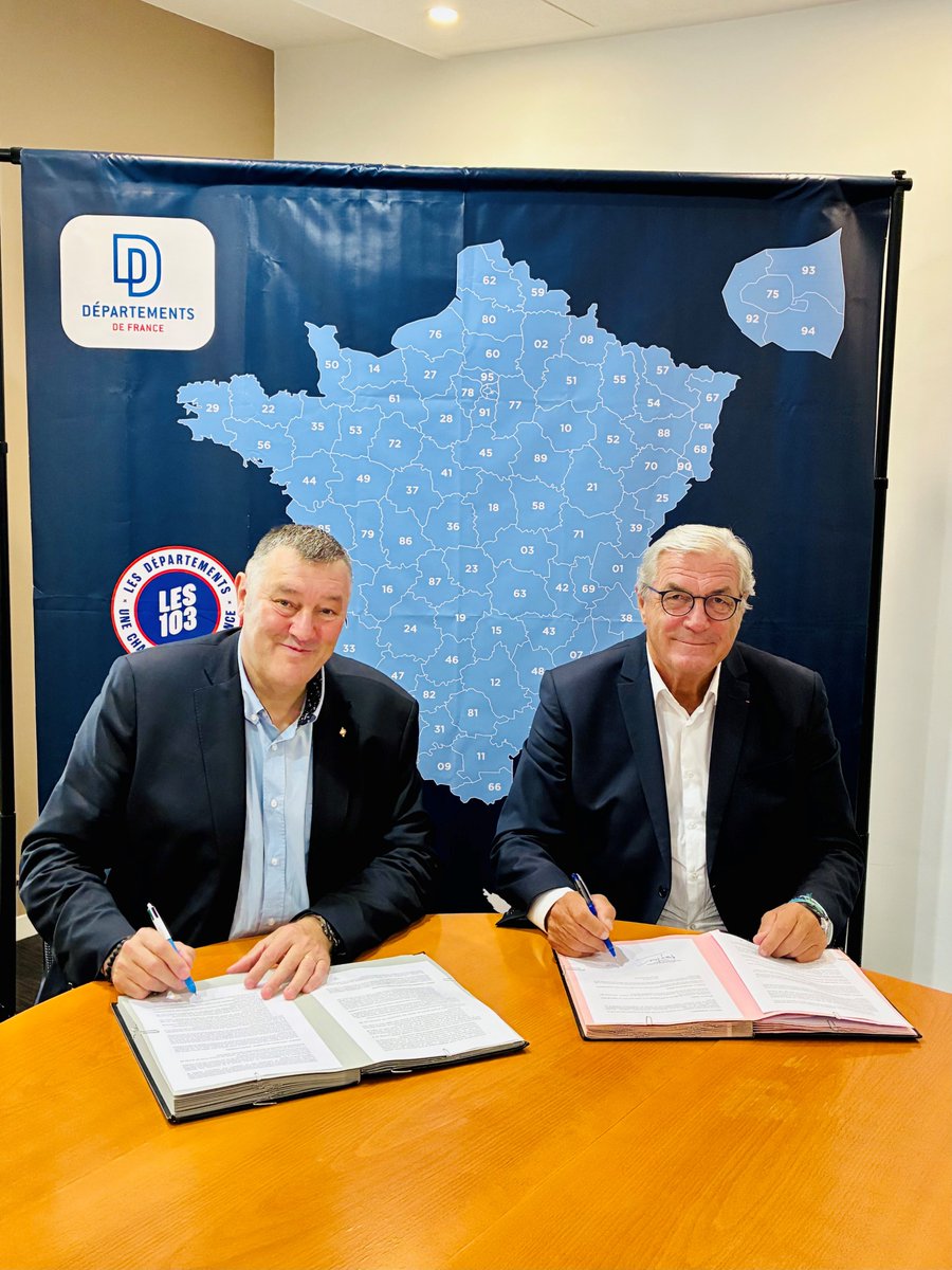 Départements de France (@adepartementsf) on Twitter photo Renouvellement du partenariat DF/MNT au service de la santé et de la prévoyance des agents territoriaux et signature de la convention 2025-2028. Enjeux RH des Départements, avenir du secteur médicosocial… De nombreux défis pour les années à venir.
Cc. <a href="/Sauvadet/">François Sauvadet</a> Renouvellement du partenariat DF/MNT au service de la santé et de la prévoyance des agents territoriaux et signature de la convention 2025-2028. Enjeux RH des Départements, avenir du secteur médicosocial… De nombreux défis pour les années à venir.
Cc. <a href="/Sauvadet/">François Sauvadet</a>