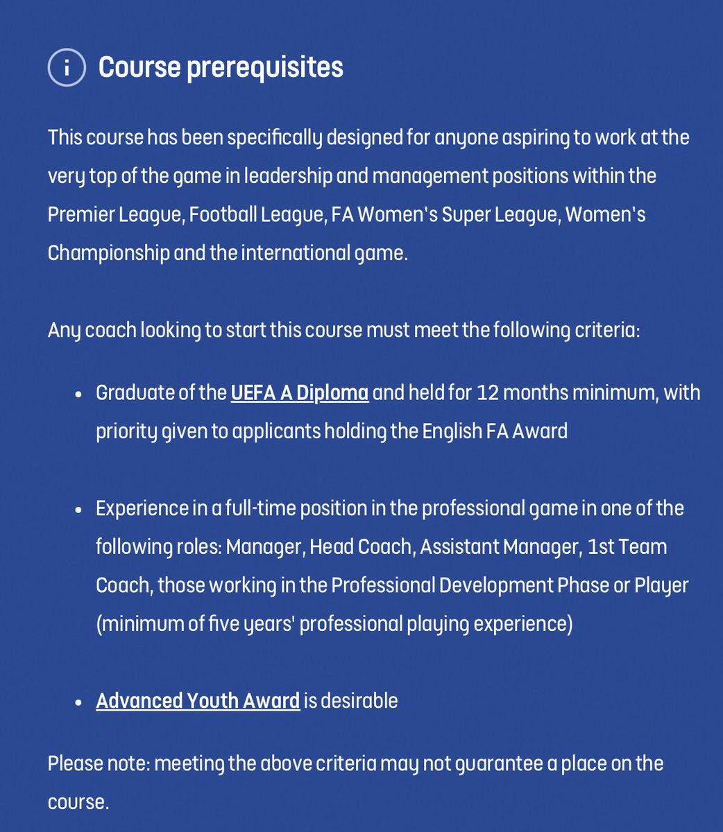 Please note that UEFA Pro Diploma applications are now open, please follow the link to read more - learn.englandfootball.com/courses/footba…