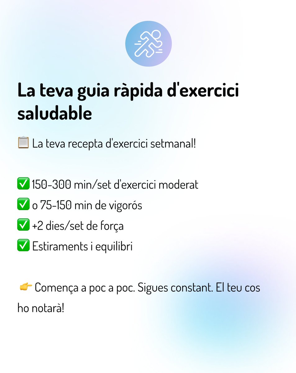 🔹 Sabies que l'exercici no només millora la teva forma física, sinó que pot ser part del tractament de malalties com la diabetis tipus 2, problemes cardíacs o la fibromiàlgia?

Comparteix aquest post amb algú que necessiti veure'l 🙌