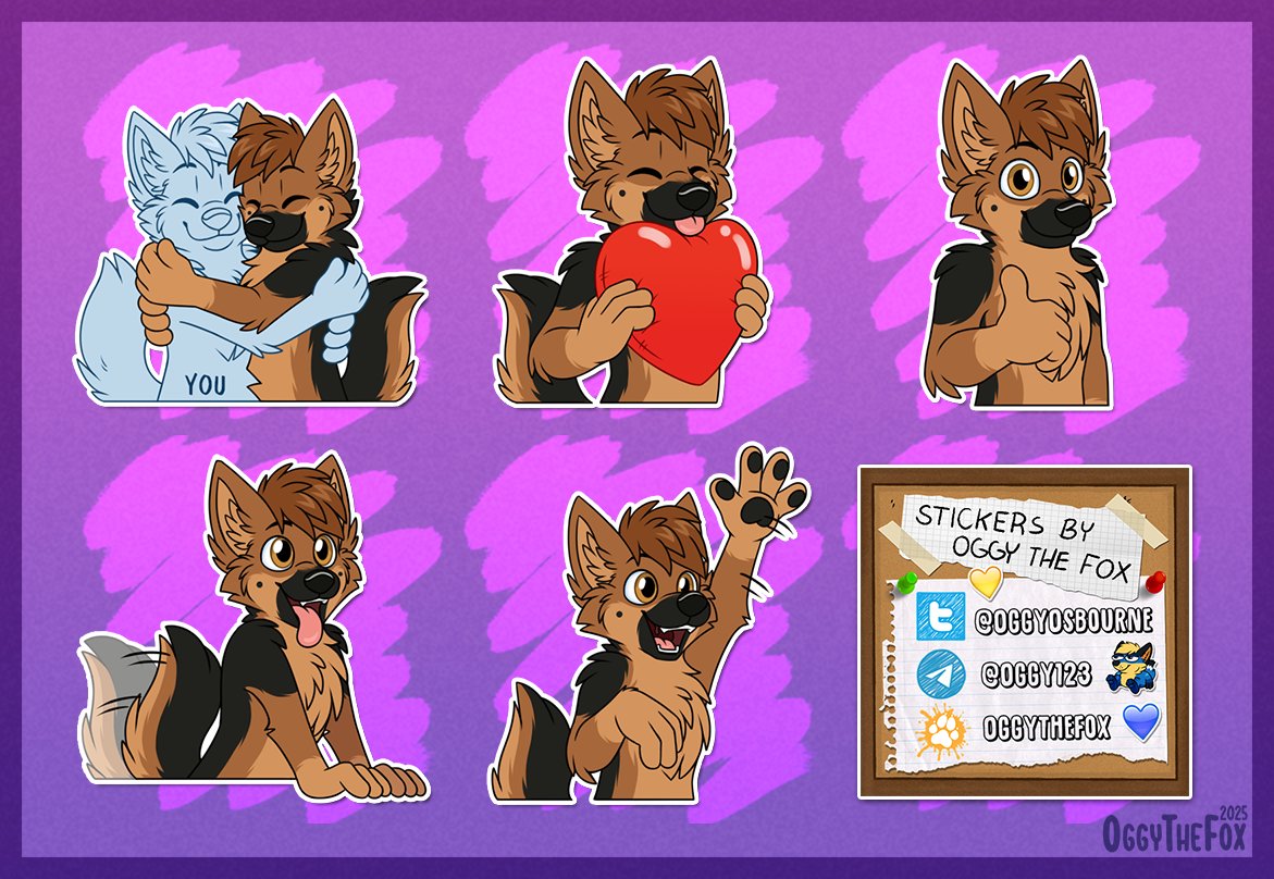 Finished stickers for <a href="/SDoggo97/">Lenny the Shepdoggo🐾➡️EF29</a>