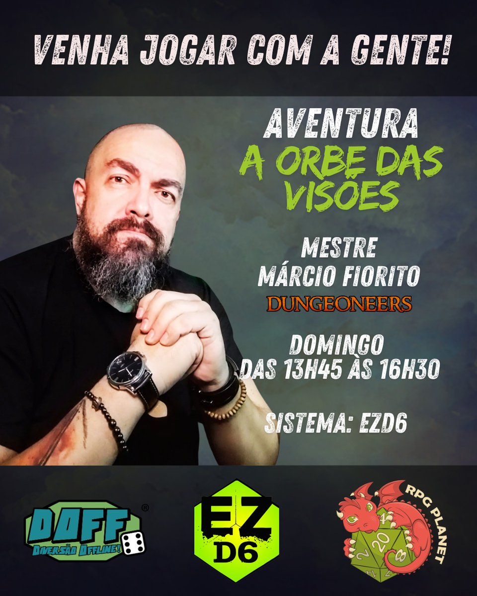 Não só vai ter Dungeoneers no Diversão Offline esse ano, como eu vou MESTRAR uma aventura baseada na hq por lá!

Tá a fim de jogar? Passa lá no stand da <a href="/rpgplanet/">RPG Planet</a>

Mas corre que é uma mesa só, hein? 😉