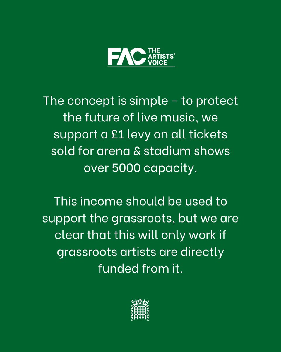 The FAC has been making the case for artists in the domestic, live touring circuit for a number of years.  Artists are facing a 'cost of touring crisis'.  We have lobbied for change,  calling for a levy from large, arena and stadium shows to directly support artists to perform.