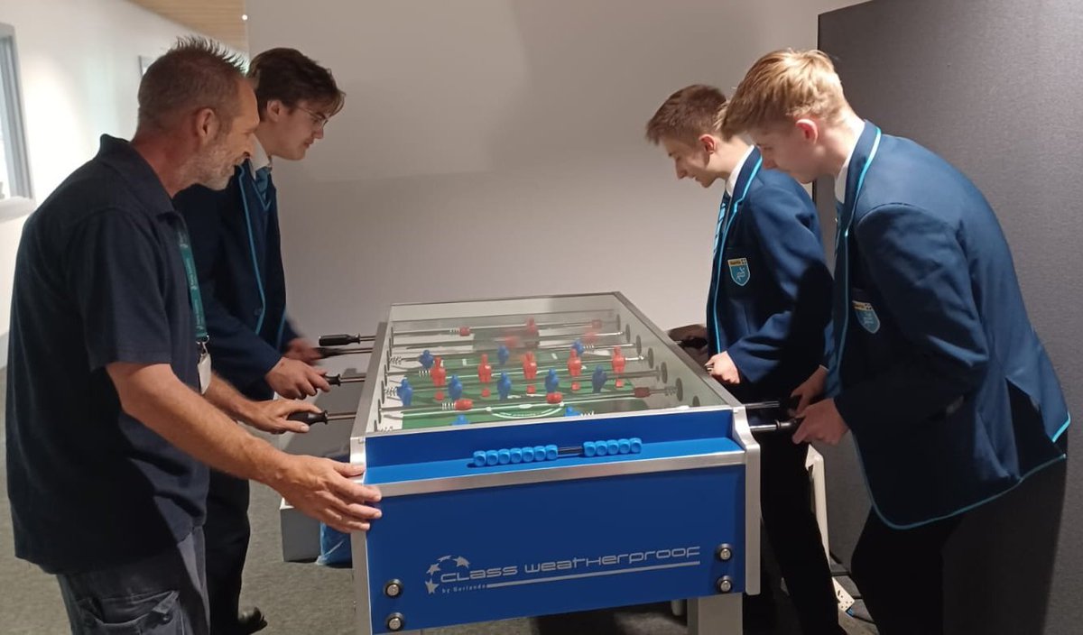 HarrisSutton1's tweet photo. ⚽️ Lunchtime just got competitive at HASU! Thanks to our new football tables, students and staff are going head-to-head in epic matches during breaks! ⚽️👏🌟 
#TableFootball #schoollife #schoolspirit #studentvsstaff #HASUlife https://t.co/BIuHcglK14