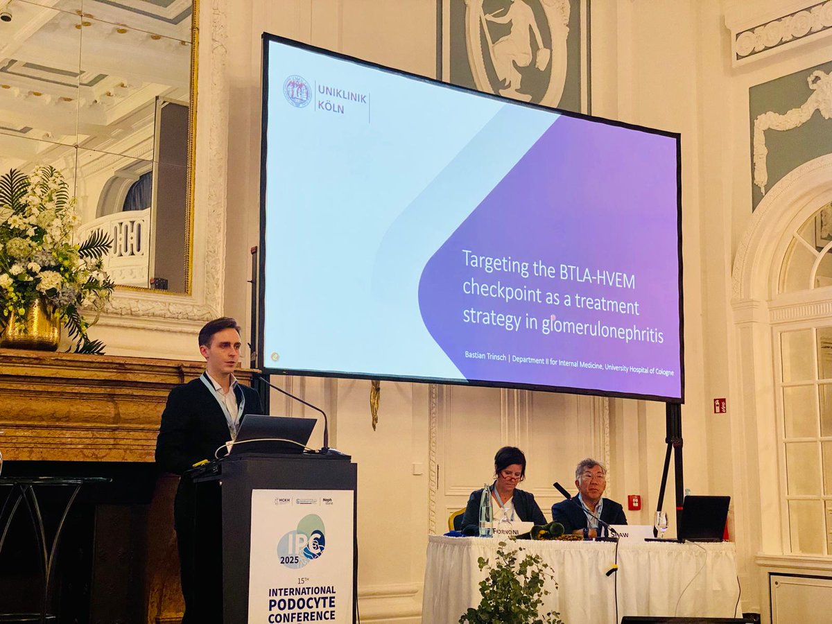 ISGDtweets's tweet image. 🚨 Best Abstract Session Alert 🚨 #PodocyteConference 🐙 
Bastian Trinsch elegantly brought the audience yet another potential new checkpoint target in glomerulonephritis! 🔥Exciting times ahead! @PodocyteIPC @Tobias_B_Huber @KSusztak @JochenReiser @rkramann