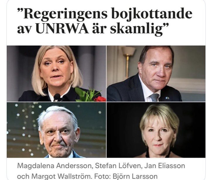Skammen bärs av de som anklagar. Sverige har fördubblat stödet till Gaza. Endast fyra länder i världen gör större hjälpinsatser. Stödet ska inte ges via UNRWA som permanentar konflikten, har terrorkopplingar, korruption etc. Det finns andra organisationer. Regeringen gör rätt.