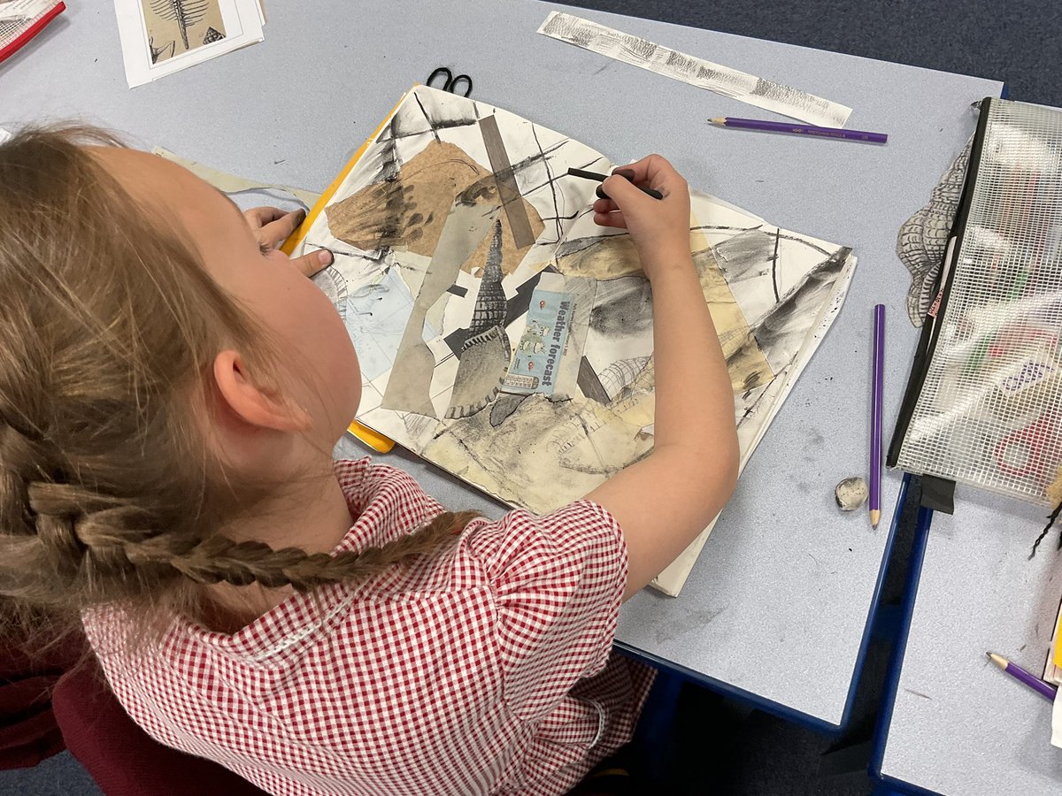 PDA_Y2's tweet image. Our fantastic shell collages in the style of the great French artist George Braque, who created Cubism with Pablo Picasso. #pdaart