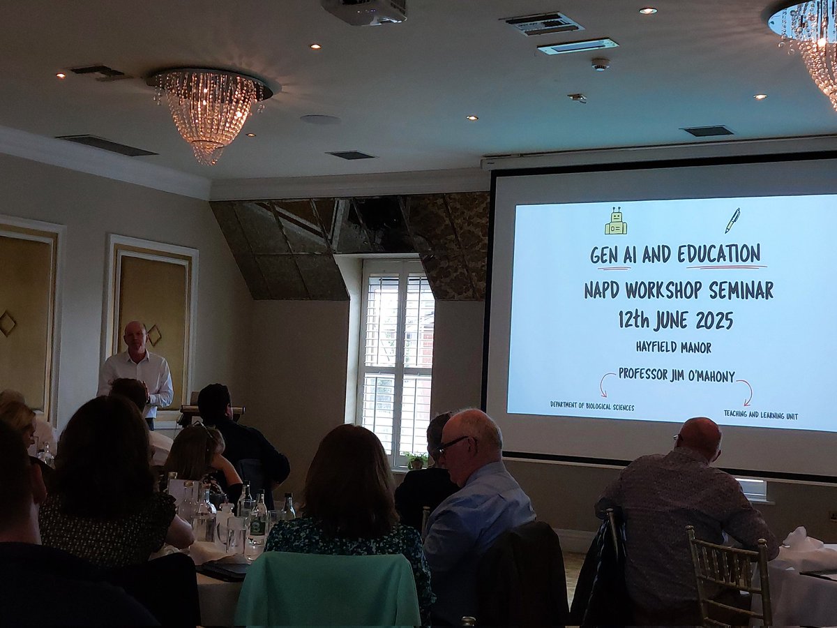 NAPD Region 7 (@napdregion7) on Twitter photo Delighted to have <a href="/jimfromcork/">Jim O'Mahony, SFHEA</a> back with us again to further develop our understanding of Gen AI and Education Delighted to have <a href="/jimfromcork/">Jim O'Mahony, SFHEA</a> back with us again to further develop our understanding of Gen AI and Education