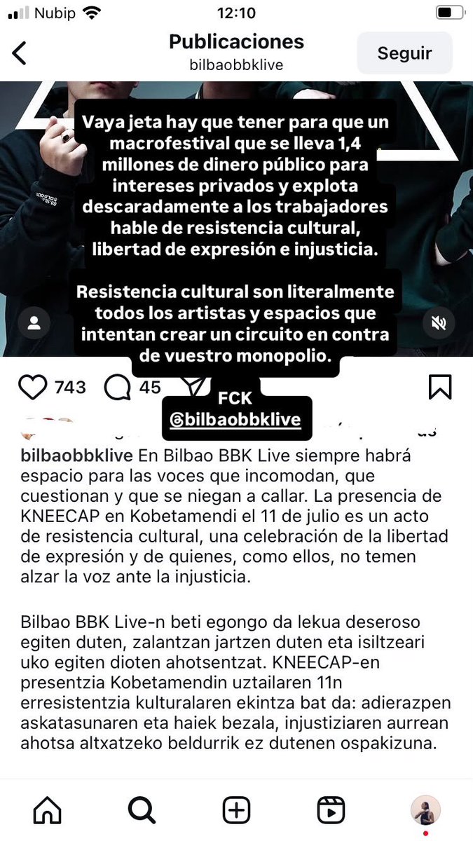 Unaisaco's tweet photo. En el BBK Live hay espacio para frivolizar posicionamientos políticos ante un genocidio. Last Tour busca nuevamente formas de obtener beneficios. 👇 https://t.co/V4kjmGfJ8S
