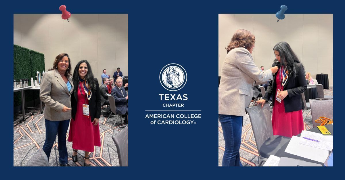 Texas Chapter - ACC (@txchapteracc) on Twitter photo Dr. Kamala Tamirisa is officially your new Texas Chapter President!
She begins her three-year term with a ceremonial pinning from outgoing president Dr. Shelley Hall.
Thank you to Dr. Hall for her leadership—and congrats to <a href="/KTamirisaMD/">Kamala Tamirisa MD</a>! 👏 Dr. Kamala Tamirisa is officially your new Texas Chapter President!
She begins her three-year term with a ceremonial pinning from outgoing president Dr. Shelley Hall.
Thank you to Dr. Hall for her leadership—and congrats to <a href="/KTamirisaMD/">Kamala Tamirisa MD</a>! 👏