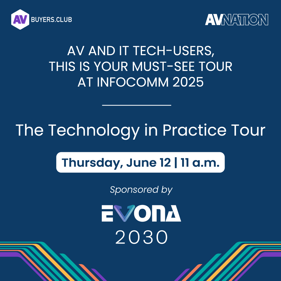 AVNationTV's tweet photo. π¨ Itβs almost go time! The #TechnologyInPracticeTour kicks off at 11AM at #InfoComm2025 π§
@tdalbright + @stephlbeckett are leading the way for tech managers & end users π₯
Real #AV insights. No sales pitch.
If youβre one of the 25β¦ get ready π
#avtweeps #AVNation https://t.co/doMYvMF6np