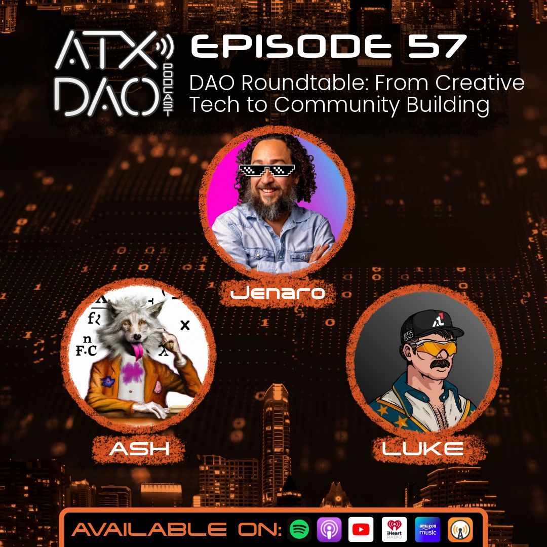 ATXDAO's tweet image. Web3 isn’t just online—it’s happening IRL in Austin.
We sat down with Jenaro from @minero to talk creative tech, pitch comps, and how ATX DAO is building community. From hackathons to happy hours, this one goes deep.
Listen here: buff.ly/yfZ78Ci