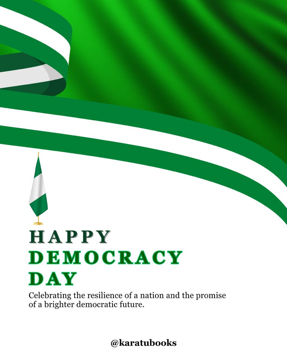 On Democracy Day, we specifically remember the pivotal events of June 12th and honor the heroes who championed the cause of true democracy in Nigeria.

Happy Democracy Day, Nigeria! 

#Karatubooks #democracyday2025 #nigeriademocracy #2025democracy #booksondemocracy