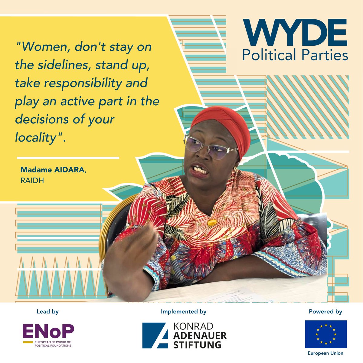 EU_ENoP's tweet image. “Don’t stay on the sidelines—stand up, take responsibility.”
Women in 🇨🇮 are stepping into leadership with courage & clarity. Under #WYDEPoliticalParties, they’re reshaping what participation looks like.
@KAS_DialoguePol @KAS_africa
#WYDECommunity #ENoP