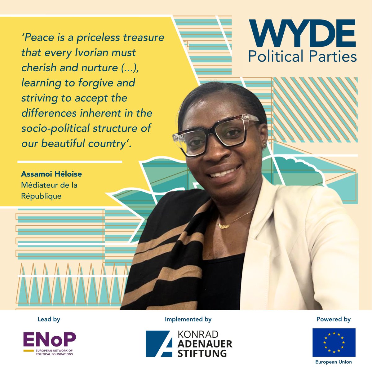 EU_ENoP's tweet image. “Don’t stay on the sidelines—stand up, take responsibility.”
Women in 🇨🇮 are stepping into leadership with courage & clarity. Under #WYDEPoliticalParties, they’re reshaping what participation looks like.
@KAS_DialoguePol @KAS_africa
#WYDECommunity #ENoP