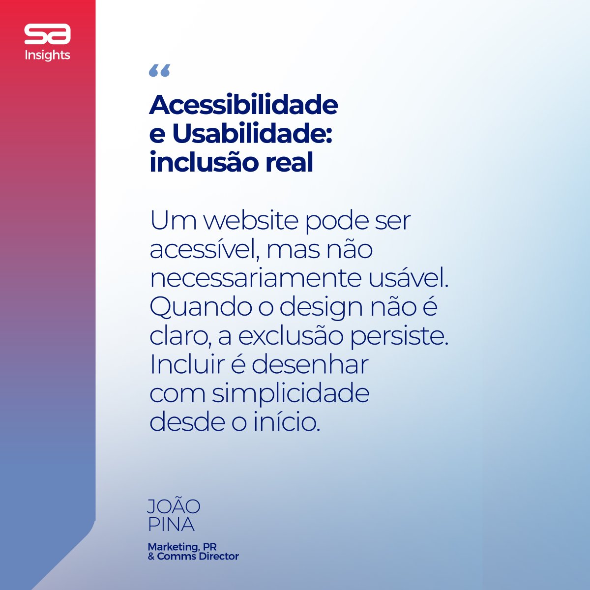 Step Ahead Insights #7 - Acessibilidade Digital na Administração Pública.

👉Leio o artigo na íntegra, aqui:

stepahead.pt/noticias/acess…

#StepAheadConsulting #Stepers #AcessibilidadeEUsabilidadeWeb #Digitalizacao #AdminisitracaoPublica