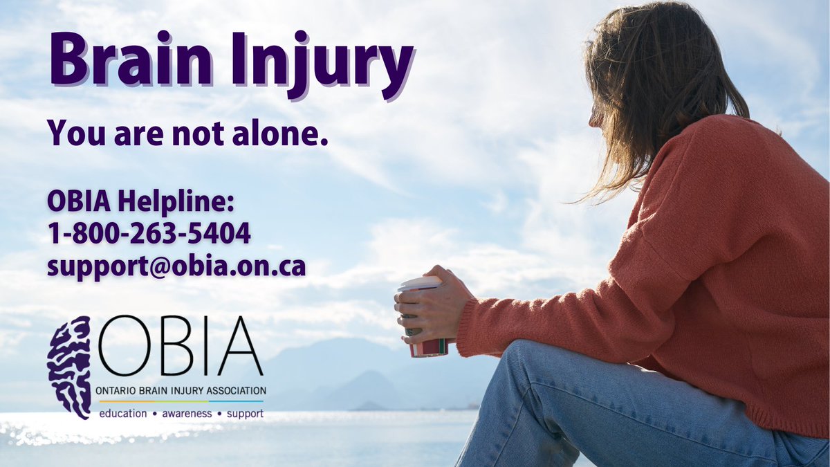 Whether you have sustained a Mild Traumatic Brain Injury (Concussion), or moderate to severe brain injury, OBIA is here to help! You are not alone!

Contact OBIA:
obia.ca
Ph: 1-800-263-5404

#OBIACanHelp
#BrainInjury
#ABI
#Concussion