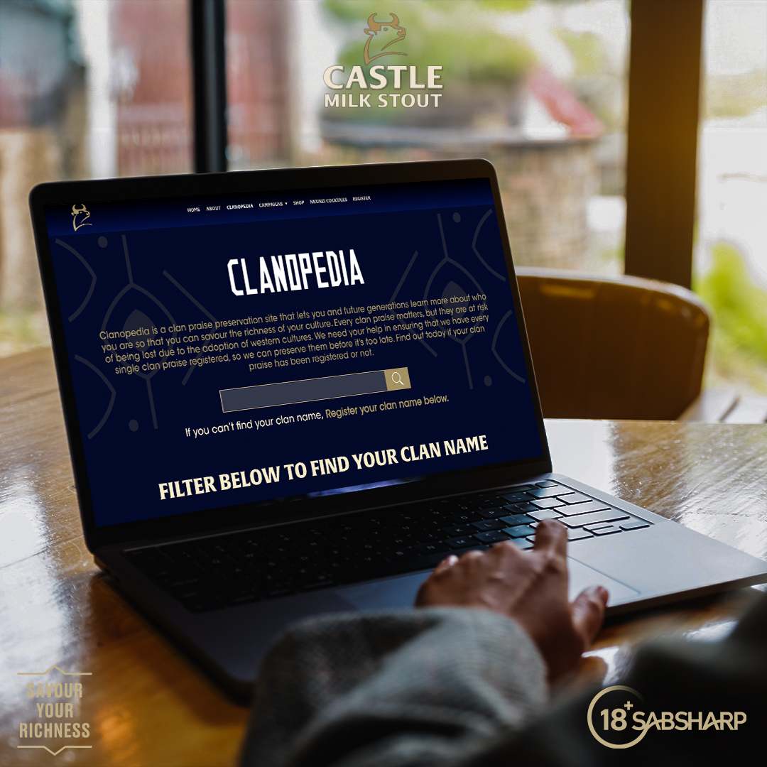 Discover Your Clan!​ Ever wondered where your roots lie? Dive into your heritage with the Castle Milk Stout Clanopedia, a one-of-a-kind tool that helps you explore your surname and uncover its meaning. 

Search your surname now:  castlemilkstout.co.za/clanopedia