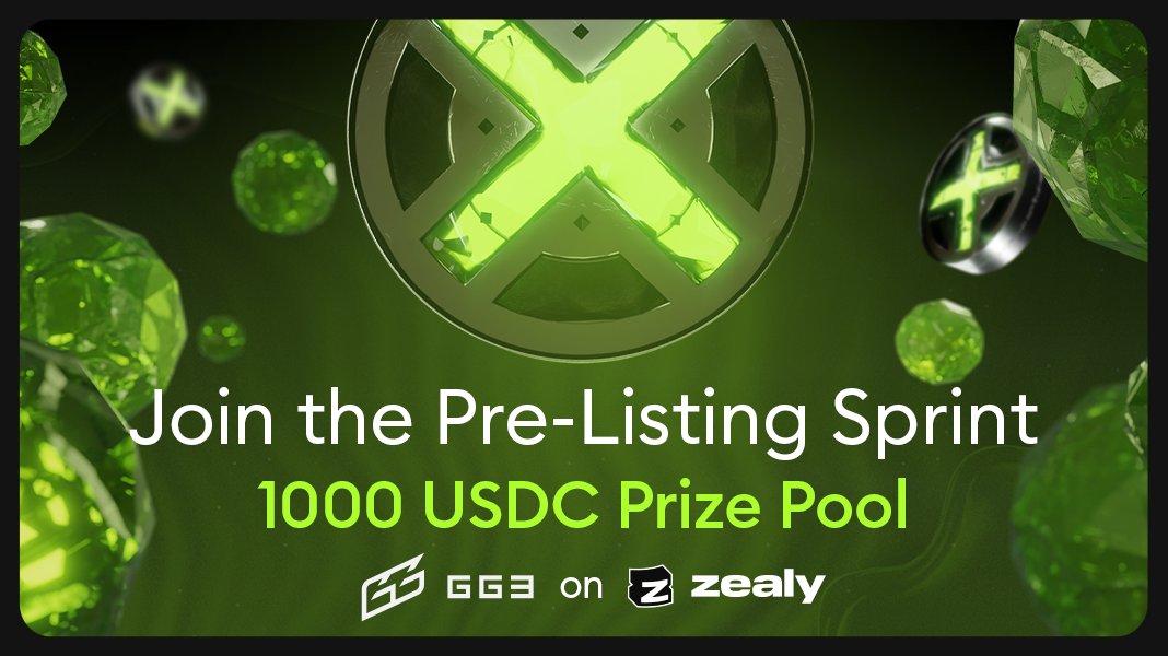 GG3_xyz's tweet photo. The $GGX Pre-listing Sprint Has Begun on @zealy_io!

Win from a $1000 Prize Pool by learning about GG3, the Intelligent Engagement Layer, our AI features and Season 1 Airdrop - engage with the platform and spread the word about the upcoming launch of our token to earn rewards!

Engage & Win on Zealy:
🔗 https://t.co/NpZ3cBV2OH