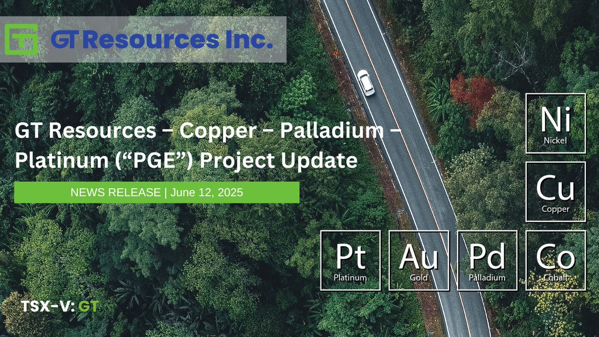 NEWS RELEASE | Learn more about our #copper-#palladium-#platinum projects: the North Rock in Ontario and LK in #Finland in today’s news release, which also sets out upcoming exploration plans for the properties:
gtresourcesinc.com/archives/engli…