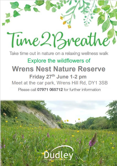We'll be exploring the wildflowers of Wrens Nest's grasslands at the end of this month for our Time 2 Breathe walk. We hope to see you there 💚🌿 <a href="/DiscoverDudley/">Discover Dudley</a>