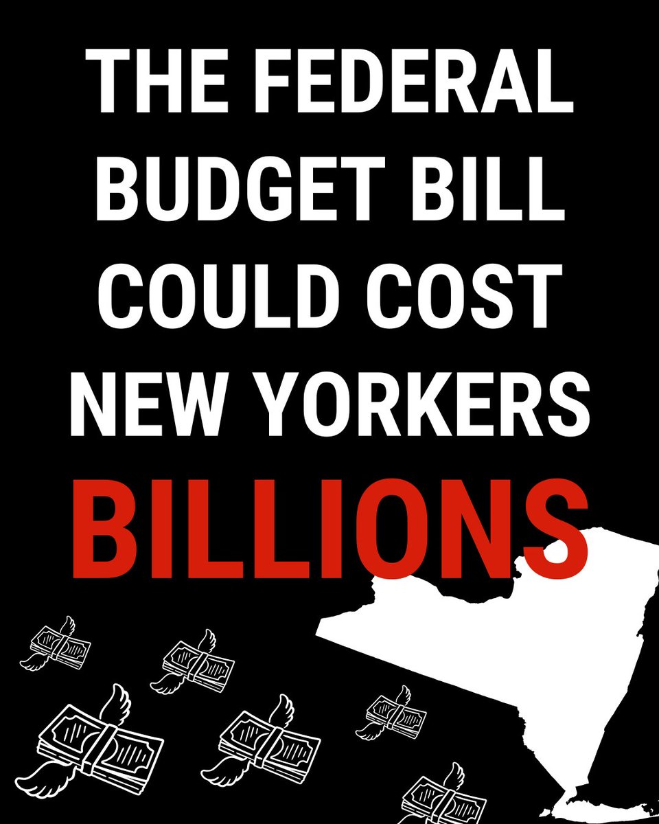 If federal healthcare funding is cut as proposed in the Budget Reconciliation Bill, NYS could face an annual shortfall of $13.5 billion. New York taxpayers will be stuck with the bill. #FederalBudgetAbsurditites
