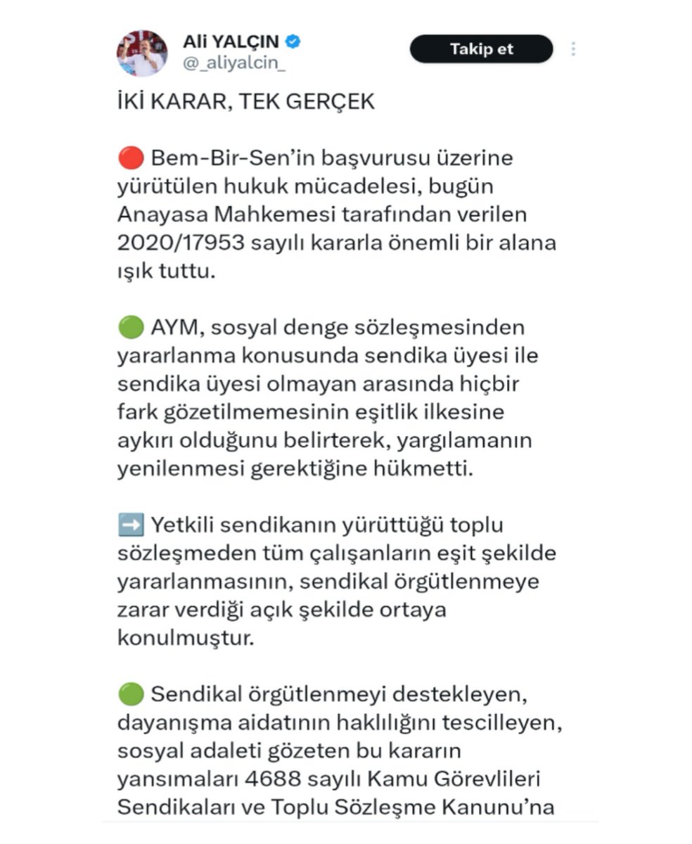 Memurun değil, rantın temsilcisi olan bir sendikacılık anlayışı artık açıkça teşhir olmuştur.

Toplu sözleşme masasında sesi çıkmayan, çalışanı savunmak yerine suskunluğu tercih eden yetkili sendika; 300 milyon TL’yi aşkın aylık gelirle de yetinmeyip, şimdi “dayanışma aidatı” adı