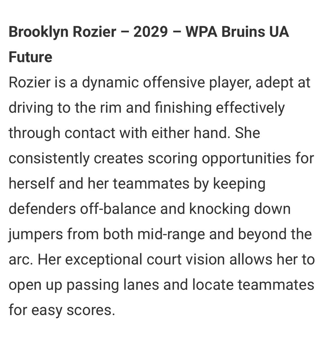 Brooklyn Rozier (@brooklynrozier2) on Twitter photo Very grateful to be called out as one of the 2029 standouts from the <a href="/PRIMEeventBBall/">ThePRIMEeventSeries</a> East tournament! Thank you <a href="/JrAllStarBB/">Jr. All-Star Girls Basketball</a>!
<a href="/WPABruinsAAU/">WPABruinsAAU</a> Very grateful to be called out as one of the 2029 standouts from the <a href="/PRIMEeventBBall/">ThePRIMEeventSeries</a> East tournament! Thank you <a href="/JrAllStarBB/">Jr. All-Star Girls Basketball</a>!
<a href="/WPABruinsAAU/">WPABruinsAAU</a>