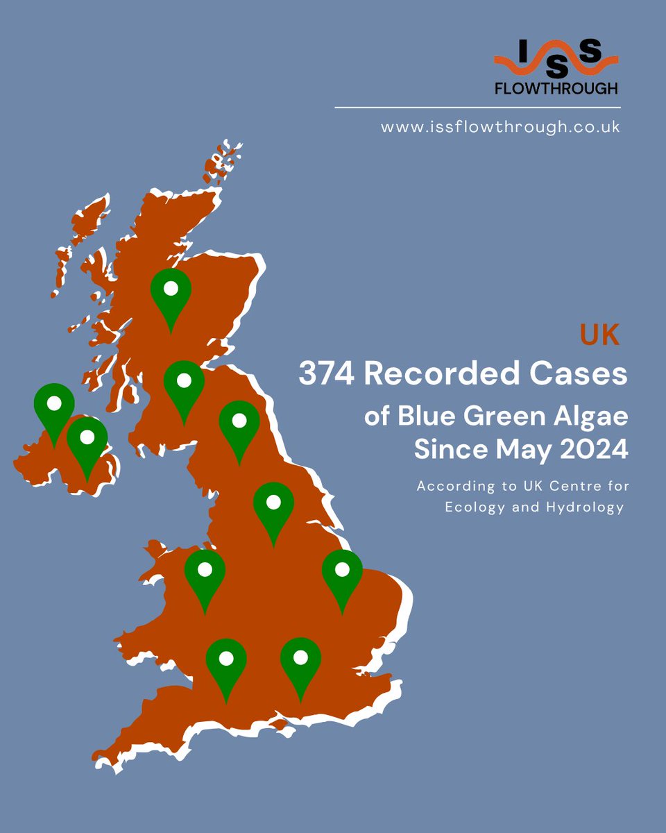 FlowthroughIss's tweet image. Escalating numbers of blue green algae have been recorded across the UK and Northern Ireland, highlighting a critical issue linked to warming temperatures and nutrient pollution.

For more information on water aeration to combat blue green algae visit: issflowthrough.co.uk