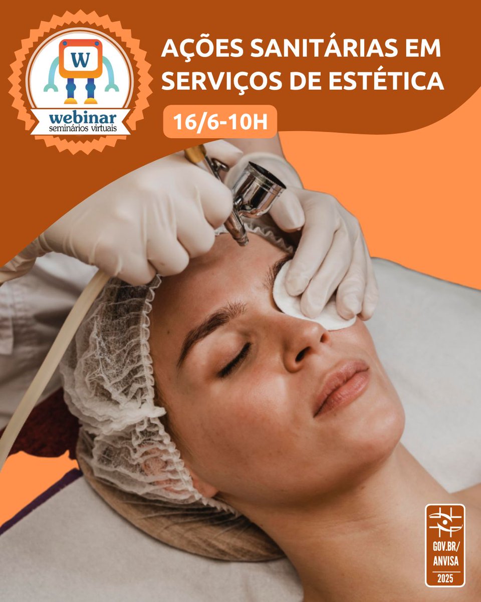 Na segunda-feira (16/6), às 10h, será realizado um webinar para capacitar profissionais do Sistema Nacional de Vigilância Sanitária para a realização de ações em serviços de estética. Acesse a matéria publicada em nosso portal, onde consta o link de acesso ao evento.