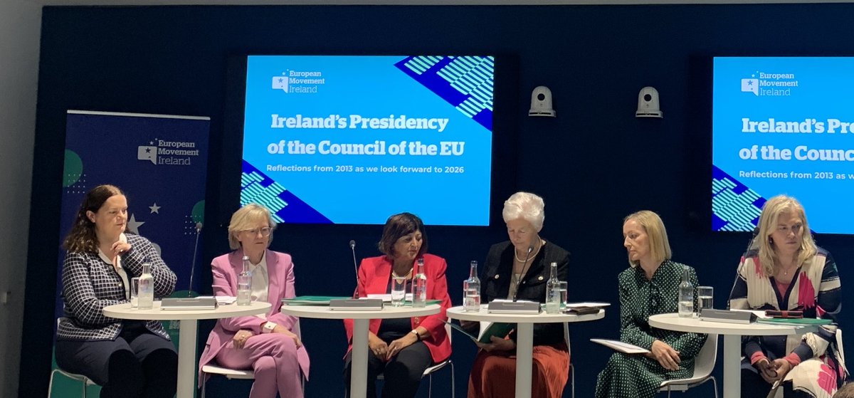 A stellar cast ⁦<a href="/emireland/">European Movement Ireland</a>⁩ recalling Ireland’s 2013 EU presidency and looking ahead to 2026. ⁦<a href="/Noelle_OC/">Noelle O Connell</a>⁩ ⁦<a href="/McGuinnessEU/">Mairead McGuinness</a>⁩ ⁦<a href="/dfatirl/">Irish Foreign Ministry</a>⁩ ⁦<a href="/LCreighton/">Lucinda Creighton</a>⁩
