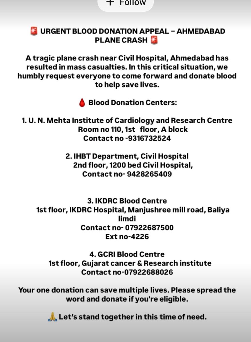 #BloodDonation appeal 🙏🙏🙏
#planecrash #AhmedabadPlaneCrash