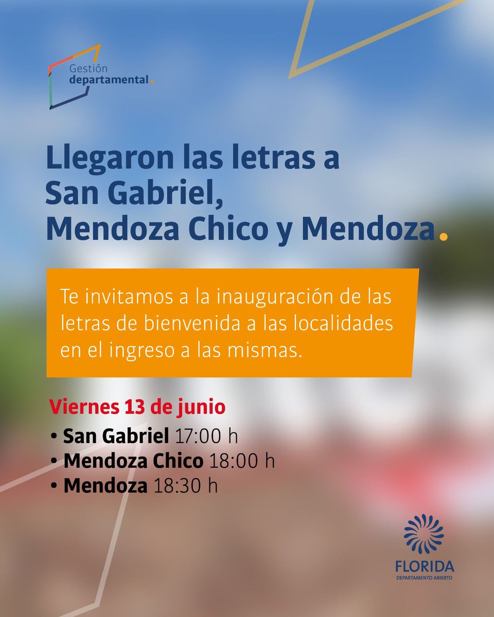 Llegaron las letras a San Gabriel, Mendoza Chico y Mendoza.

#GostiónDepartamental
