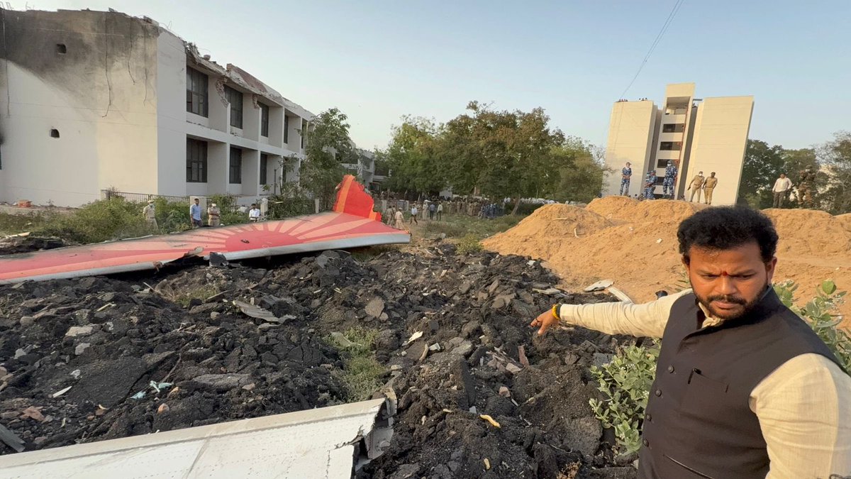 RamMNK's tweet photo. Just visited the crash site in Ahmedabad what I witnessed was deeply distressing. I’m on the ground, closely reviewing rescue and relief efforts.

Teams from DGCA, AAI, Air India, NDRF, and local administration are working round-the-clock. We're doing everything we can to support the victims and their families in this tragic hour.

@MoCA_GoI @narendramodi @AAI_Official @AmitShah @DGCAIndia