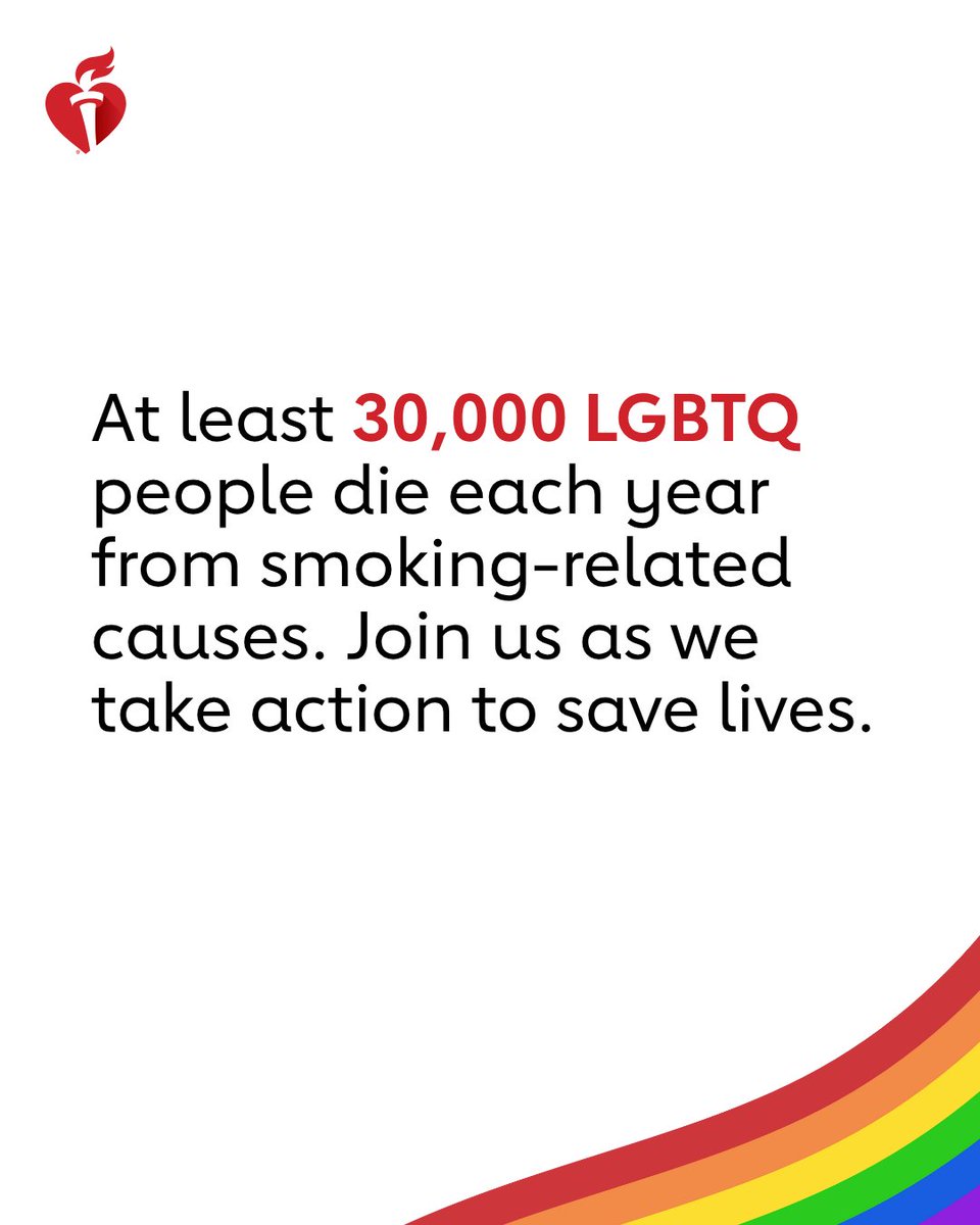 LGBTQ+ communities face targeted tobacco marketing, risking heart &amp; brain health. Let’s push for smoke-free spaces &amp; support well-being for all. #PrideMonth