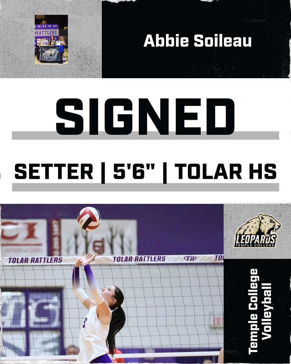 TempleC_VB's tweet image. Help us welcome Setter, Abbie Soileau, from Tolar High School! #countdowncontinues #yealeps #letsgoleps #TCVB