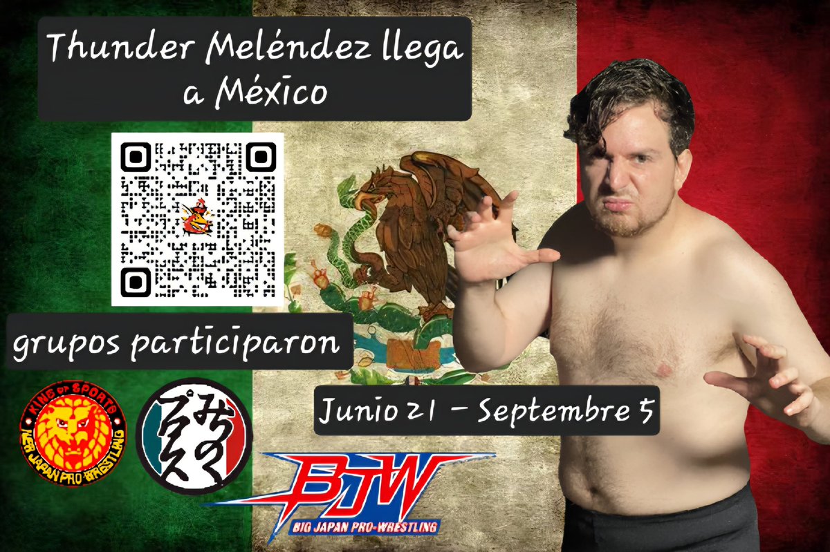 Strong2Nomads's tweet photo. @ThunderMelendez is Heading to Mexico!
#XLL #XLLucha #CMLL #LuchaLibreAAA #みちのくプロレス #BJW #NZDojo #NJPW #FaleDojo #NJPWTamashii #S2N #StrongStyleNomads https://t.co/wDT6QjjWmM