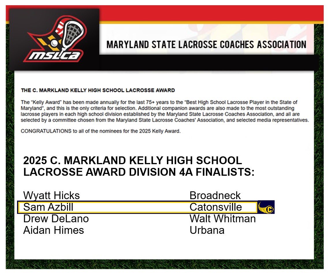 Congrats to Sam Azbill for being selected as an honorable mention for the All State Team as well as being a finalist for the State Player of the Year!
