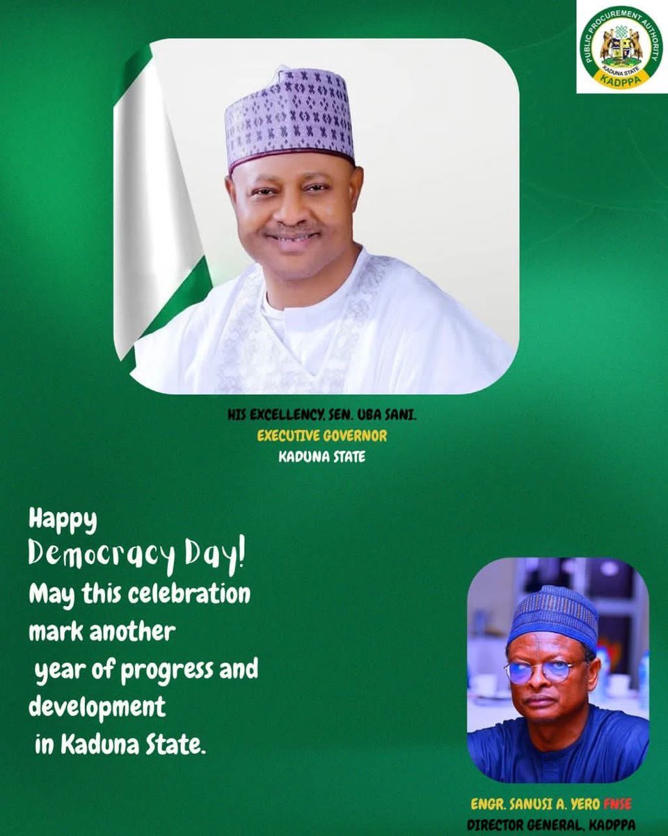 Official_KADPPA (@kadppa2) on Twitter photo The DG-KADPPA Engr Sanusi Aminu Yero wishing <a href="/ubasanius/">Senator Uba Sani</a> another year of progress and development in the state. The DG-KADPPA Engr Sanusi Aminu Yero wishing <a href="/ubasanius/">Senator Uba Sani</a> another year of progress and development in the state.
