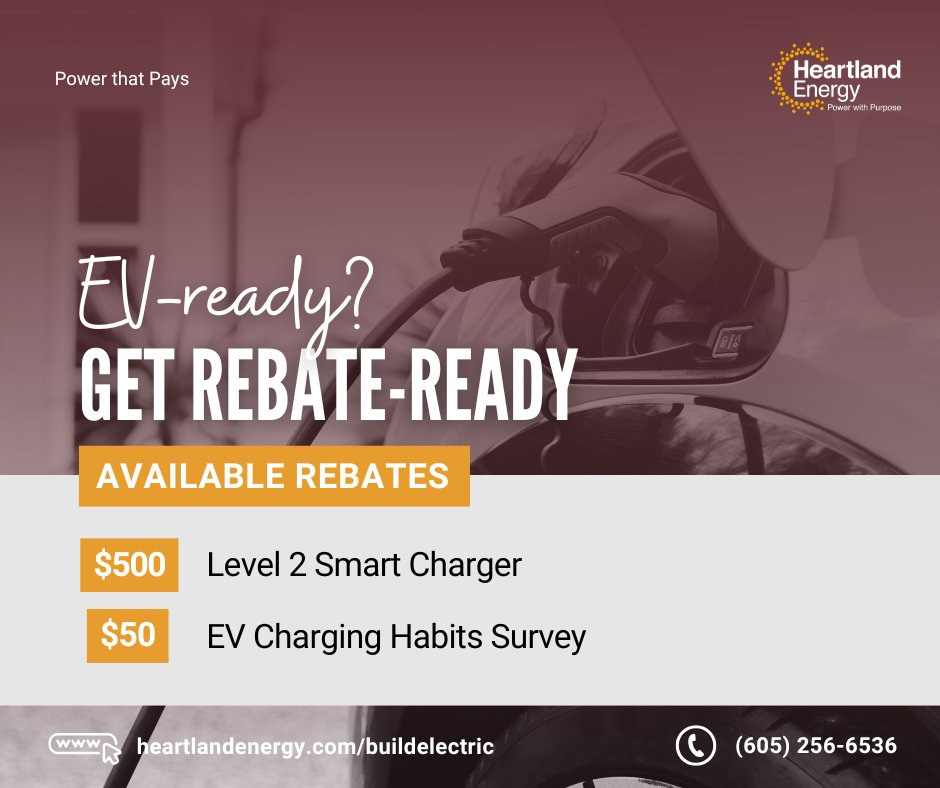 🪛Future-proof your new build! 

If you're already in construction mode, now's the time to install a home EV charger. 🚘Heartland Energy offers rebates to help you plug into the future.

⚡Build for today, Power Forward for tomorrow: heartlandenergy.com/buildelectric

#BuildElectric