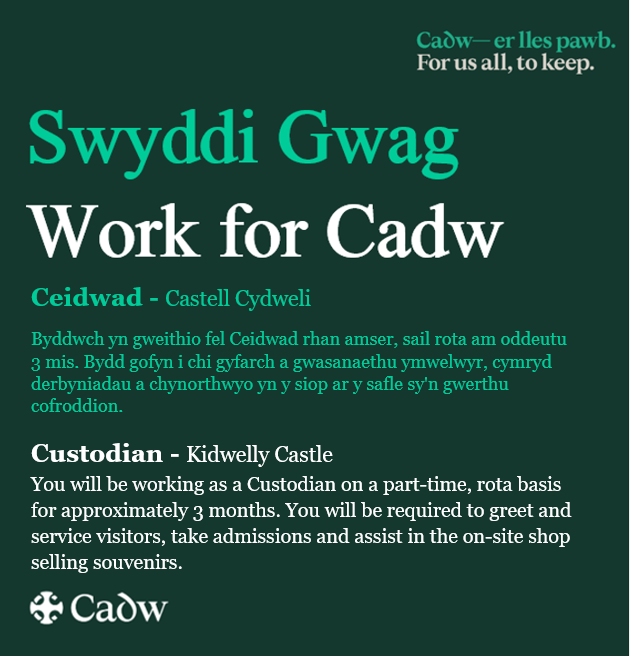 We are looking for a passionate and reliable custodian to join our team at Kidwelly Castle

This is a great opportunity for someone who is passionate about history and wants to work in a beautiful and historic setting✨

Apply now: hays.co.uk/job-search/cus…