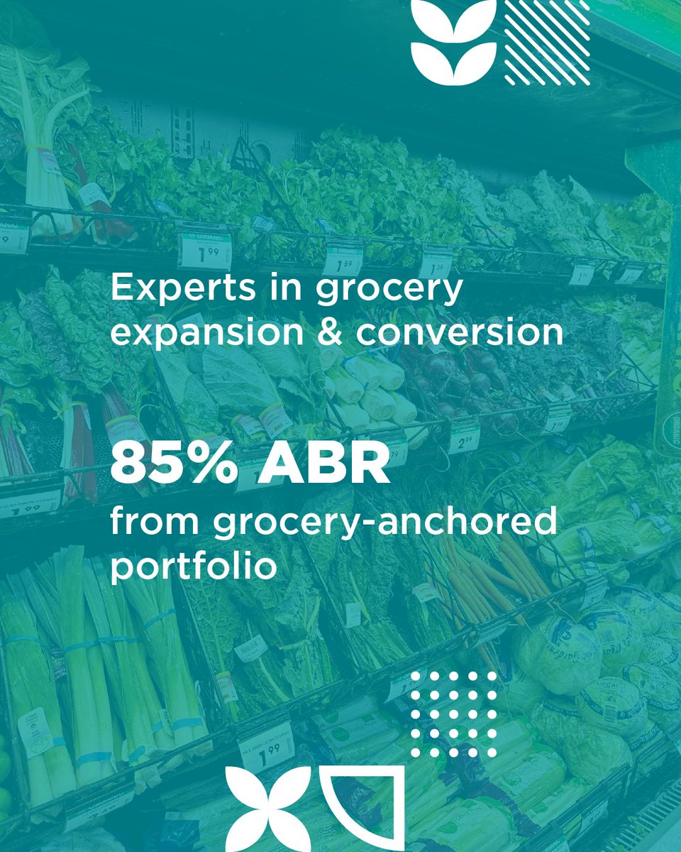 We’re pleased to have reached our goal of 85% ABR from our grocery-anchored portfolio, bolstered by recent grocery expansions and conversions.