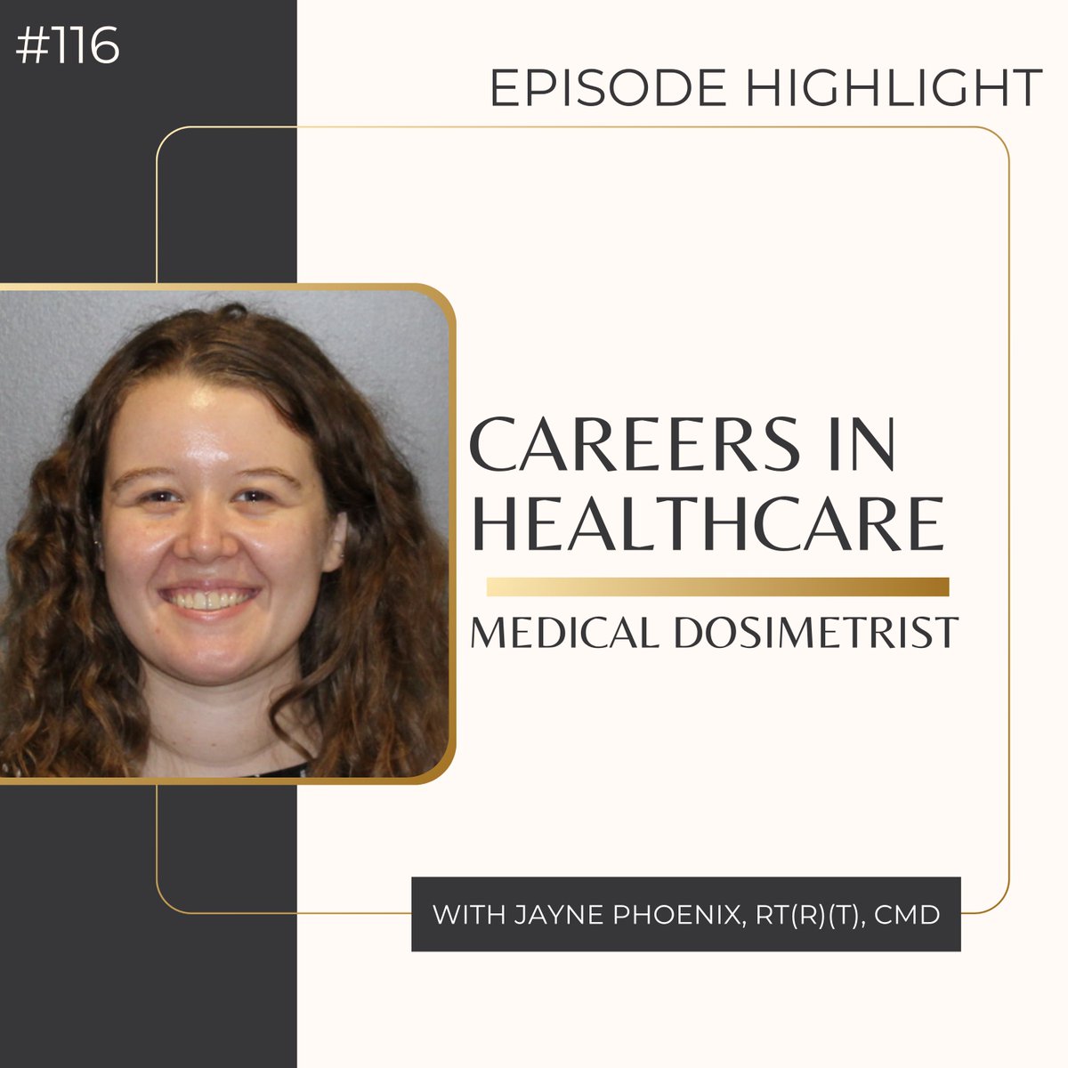 Episode Highlight!

We chatted with Jayne Phoenix, RT(R)(T), CMD about her journey to becoming a medical dosimetrist and the integrated team approach to treating cancer patients.

open.spotify.com/episode/401IcW…
