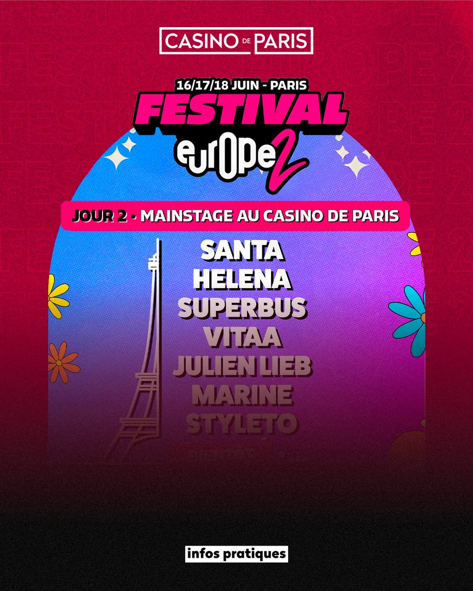 Infos Pratiques - Festival Europe 2

🎫 Ouverture des Portes : 18h30
🎫 Début événement : 19h30

--
Objets Interdits → casinodeparis.fr/fr/objets-inte…
Comment venir → casinodeparis.fr/fr/comment-ven…
