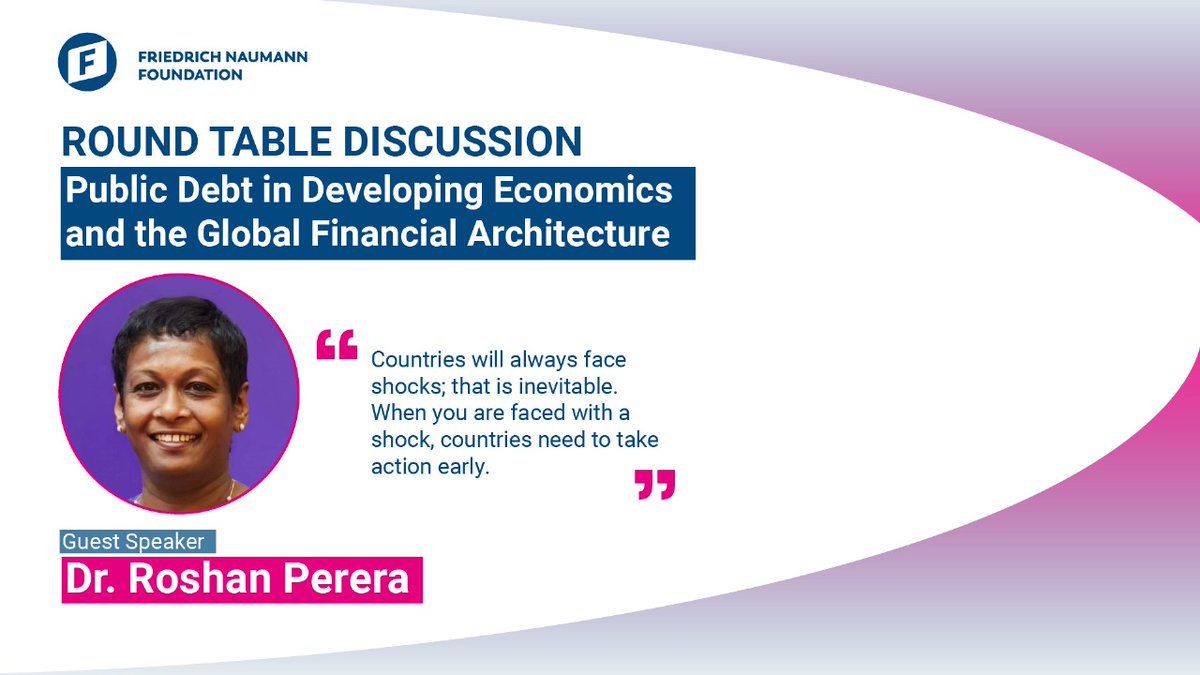 Friedrich Naumann Foundation Africa (@fnf_africa) on Twitter photo Dr <a href="/roshananne/">Roshan Perera</a> Perera highlights the inevitability of economic shocks and the critical need for countries to respond promptly and decisively to safeguard their economies — a vital perspective in discussions on public debt management.
Find out more from our study on Public Debt Dr <a href="/roshananne/">Roshan Perera</a> Perera highlights the inevitability of economic shocks and the critical need for countries to respond promptly and decisively to safeguard their economies — a vital perspective in discussions on public debt management.
Find out more from our study on Public Debt