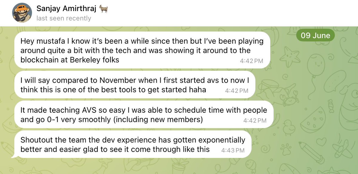 Mustafa Hourani (@0xmustafa_eth) on Twitter photo Student experience @EigenLayer is not an afterthought.
It is a core priority.
Big ups to @WeswFloyd for cheffing the no-code AVS builder, and to <a href="/CalBlockchain/">Blockchain at Berkeley</a> + 5 other universities for beta testing it.
Try it yourself: studio.eigenlayer.xyz Student experience @EigenLayer is not an afterthought.
It is a core priority.
Big ups to @WeswFloyd for cheffing the no-code AVS builder, and to <a href="/CalBlockchain/">Blockchain at Berkeley</a> + 5 other universities for beta testing it.
Try it yourself: studio.eigenlayer.xyz